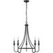 Artemis 5 Light 26.25 inch Matte Black Chandelier Ceiling Light